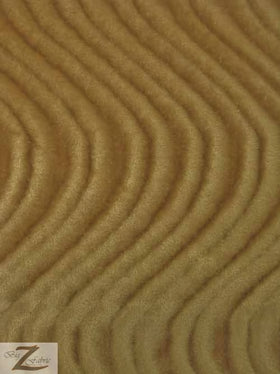 Wavy Swirl Flocking Velvet Upholstery Fabric / Taupe / Sold By The Yard Closeout!!!