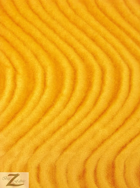Wavy Swirl Flocking Velvet Upholstery Fabric / Yellow / Sold By The Yard Closeout!!!