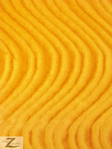 Wavy Swirl Flocking Velvet Upholstery Fabric / Yellow / Sold By The Yard Closeout!!!