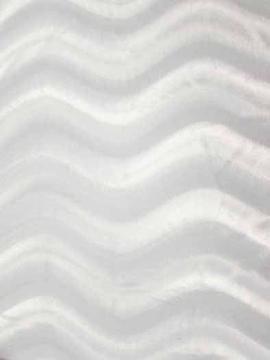White Velboa Solid Wavy Short Pile Fabric / Sold By The Yard