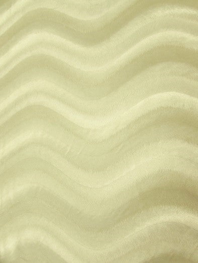 Ivory Velboa Solid Wavy Short Pile Fabric / Sold By The Yard