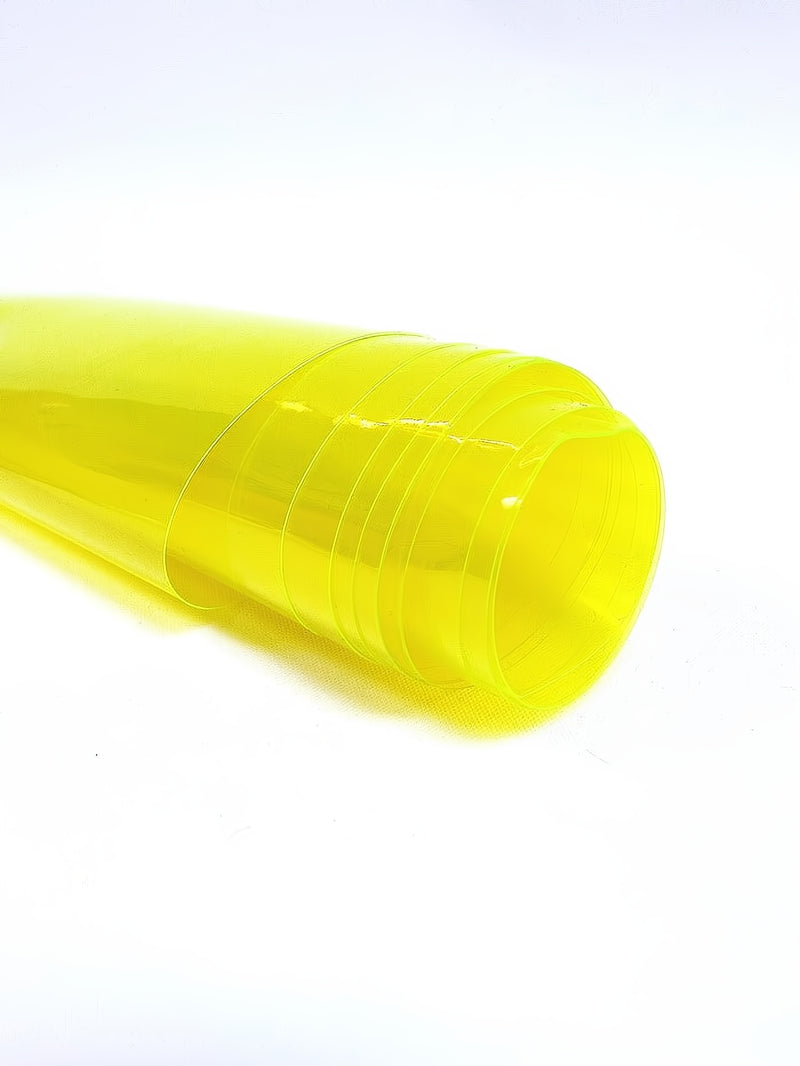 Yellow (12 Gauge) Tinted Plastic Vinyl Fabric / Sold By The Yard