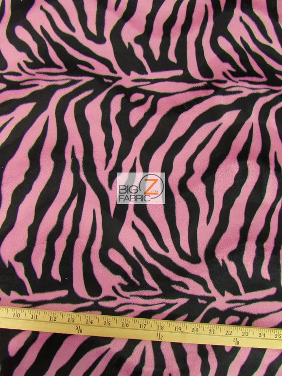 Pink/Black Big Stripe Velboa Zebra Animal Short Pile Fabric / By The Roll - 25 Yards