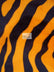 Orange/Black Big Strip Velboa Zebra Animal Short Pile Fabric / Sold By The Yard