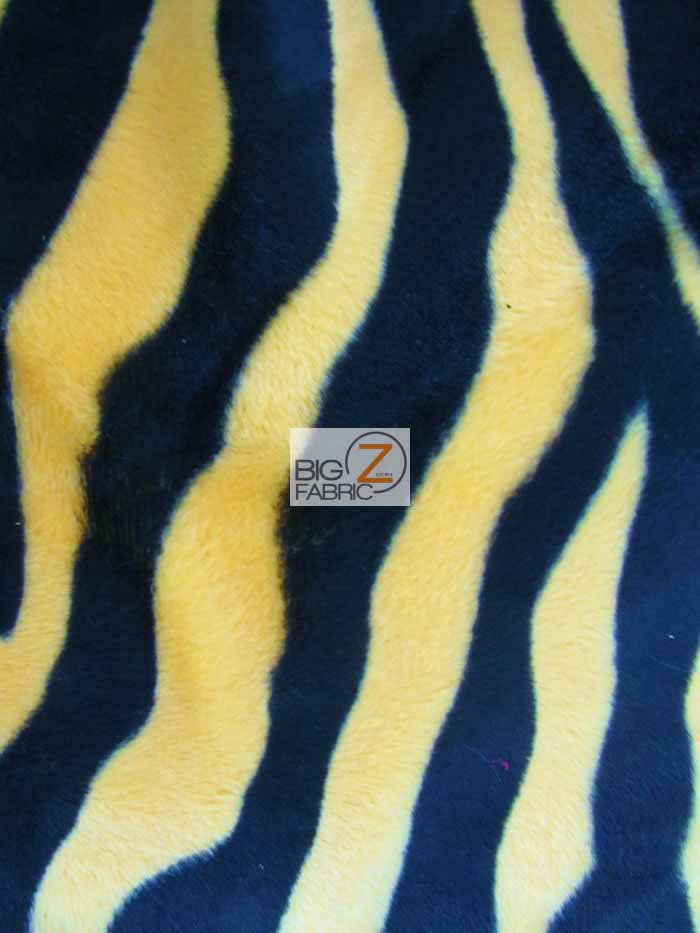 Yellow/Black Big Strip Velboa Zebra Animal Short Pile Fabric / Sold By The Yard