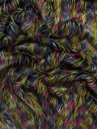 Fireworks Shaggy Long Pile Faux Fur Fabric / Sold By The Yard