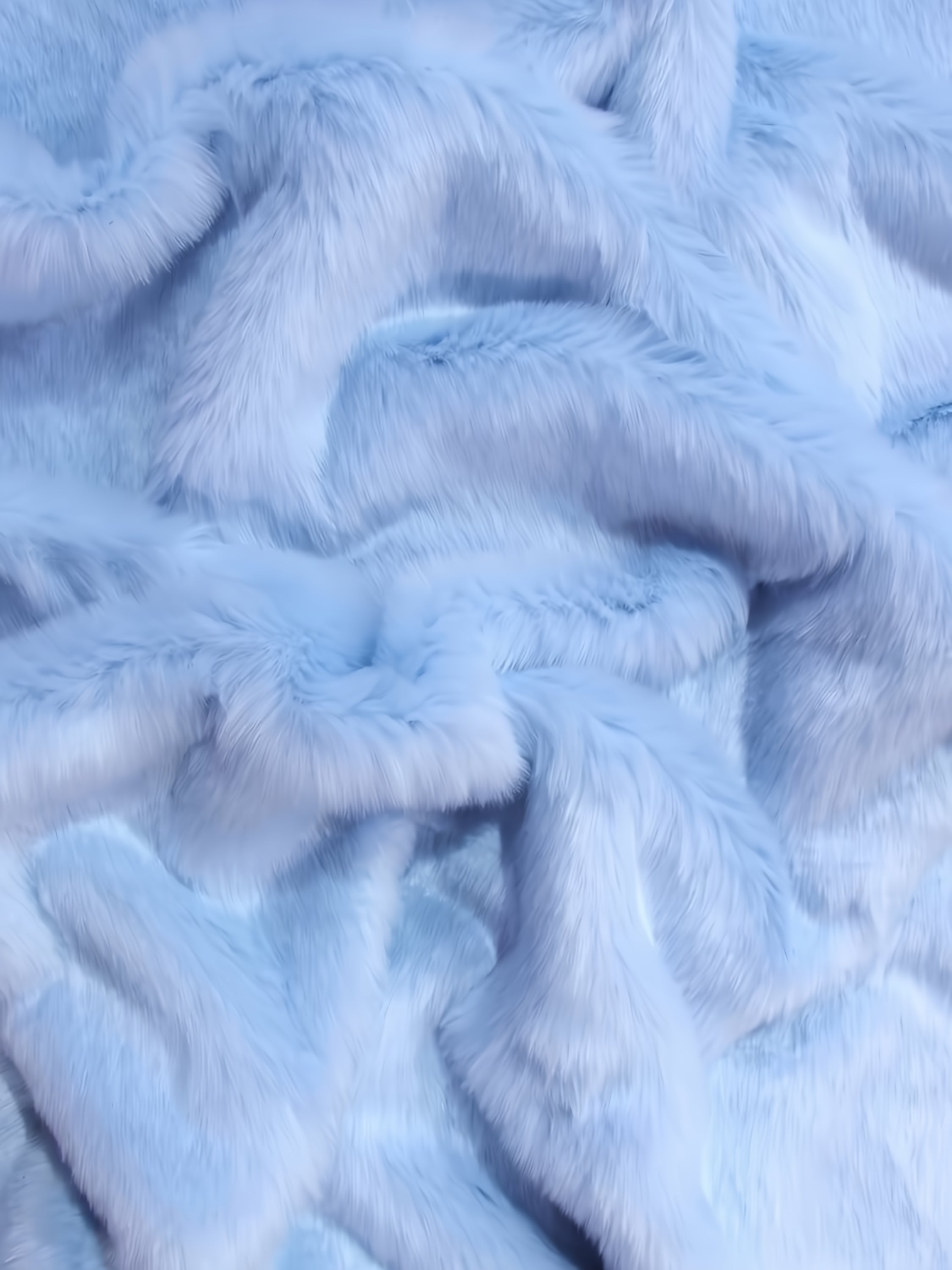 Baby Blue Short Shag Faux Fur Fabric / Sold By The Yard (Closeout)