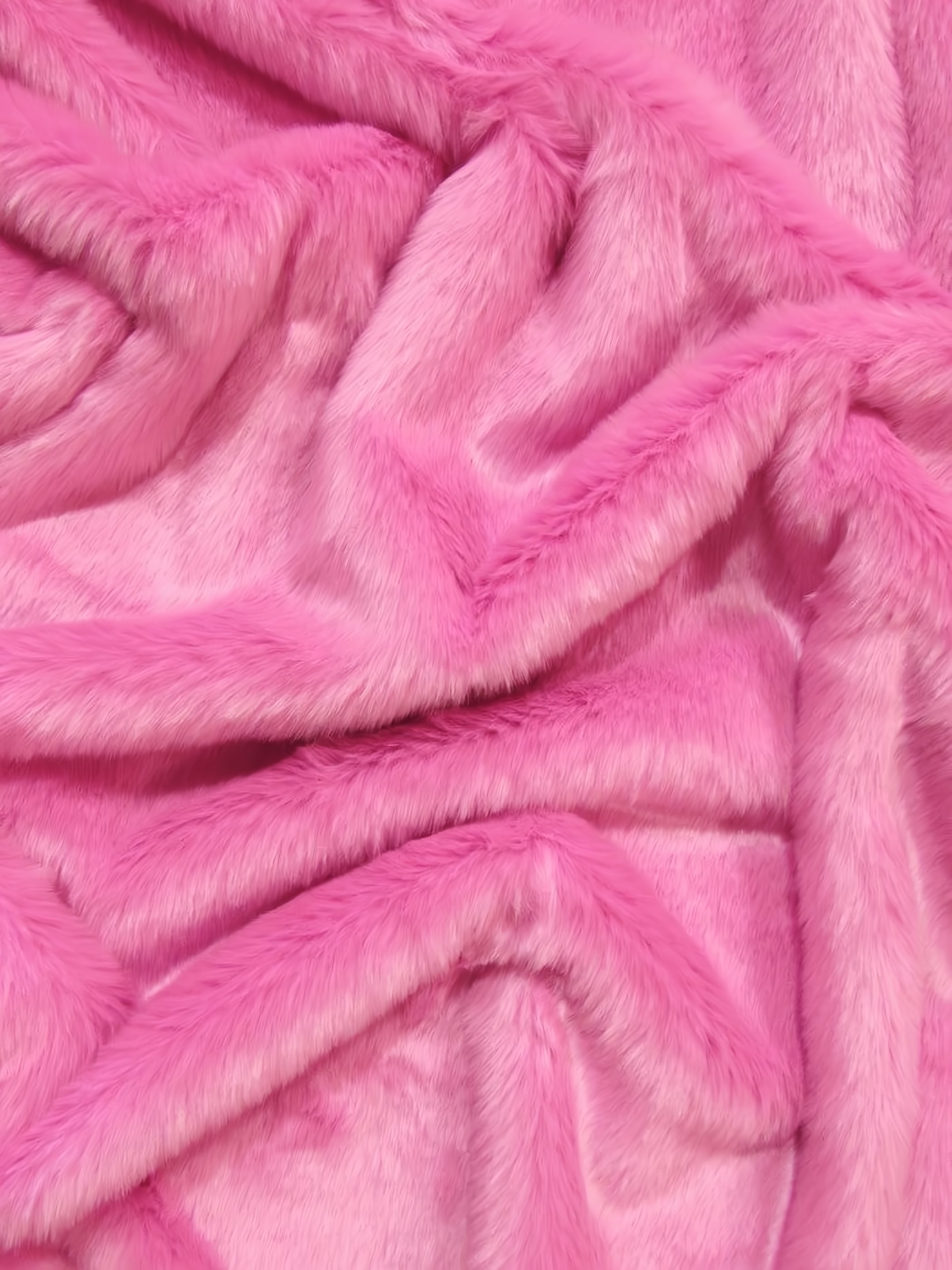 Short Shag Faux Fur Fabric / Bubble Gum / EcoShag 15 Yard Bolt