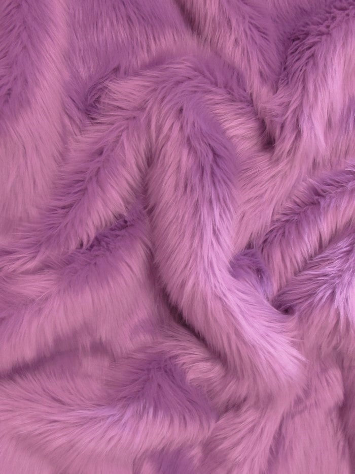 Violet Solid Shaggy Long Pile Fabric / Sold By The Yard
