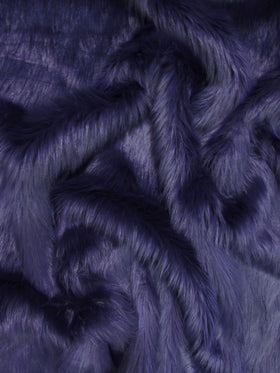 Eggplant Solid Shaggy Long Pile Faux Fur Fabric / By The Yard - 0