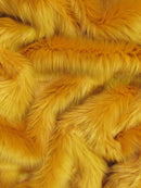Faux Fake Fur Solid Shaggy Long Pile Fabric / Saffron / EcoShag 15 Yard Bolt (Closeout)-1