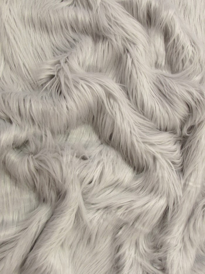 Faux Fake Fur Solid Gorilla Animal Long Pile Fabric / Platinum / Ecoshag 15 Yard Bolt