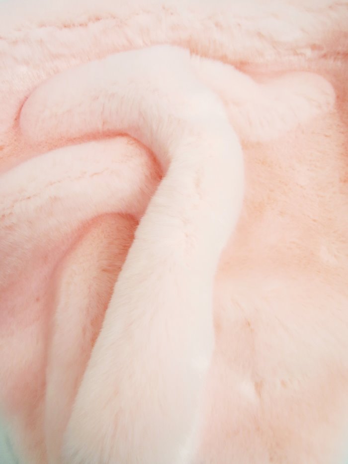 Light Pink Half Shag Faux Fur Fabric (Beaver)(Knit Backing) / Sold By The Yard