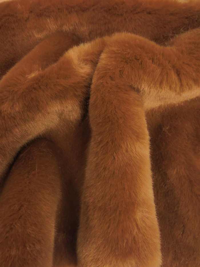 Rust Half Shag Faux Fur Fabric (Beaver)(Knit Backing) / Sold By The Yard