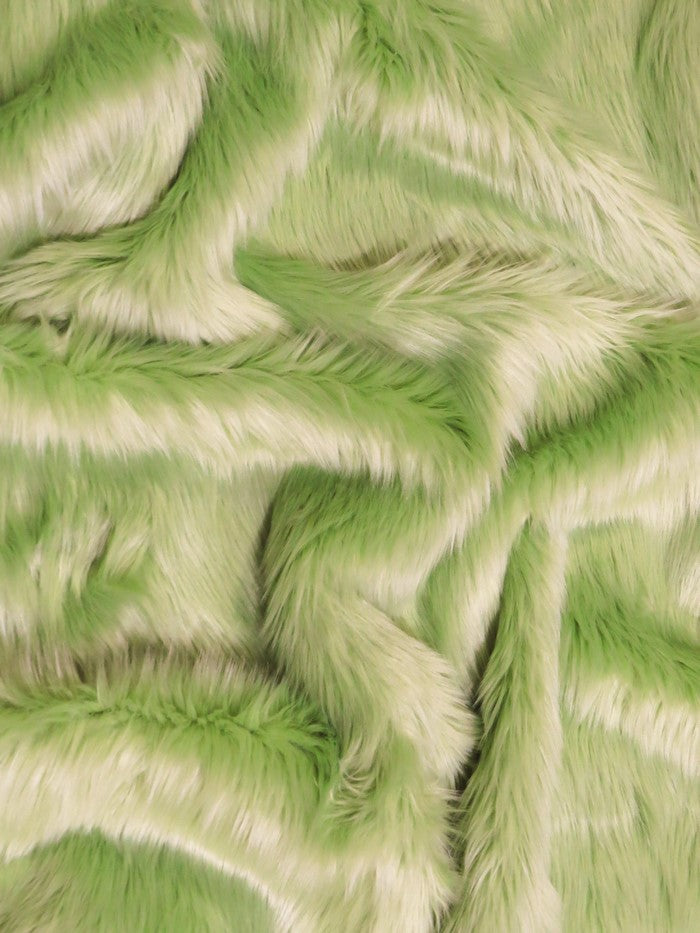 Wasabe Green Solid Shaggy Long Pile Fabric / Sold by The Yard