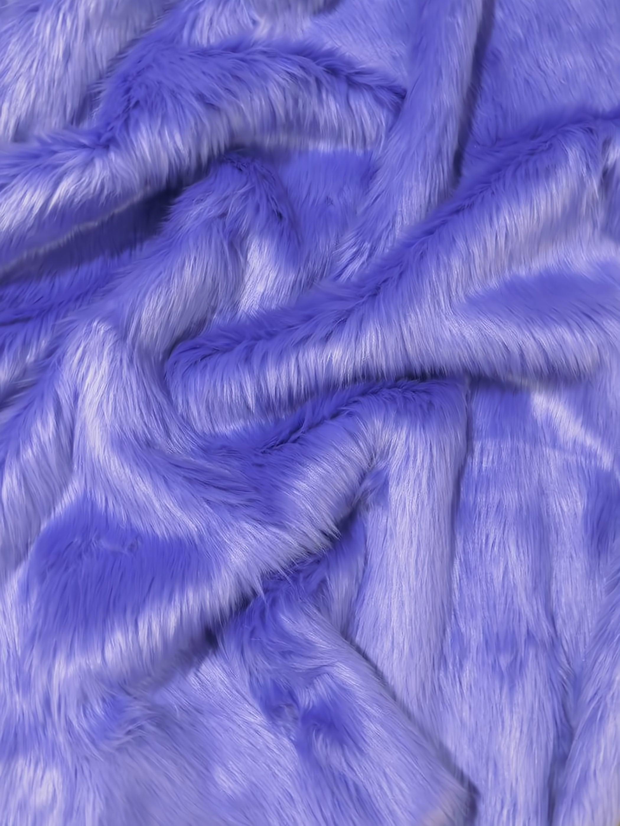 Periwinkle Solid Shaggy Long Pile Faux Fur Fabric / 15 Yard Bolt