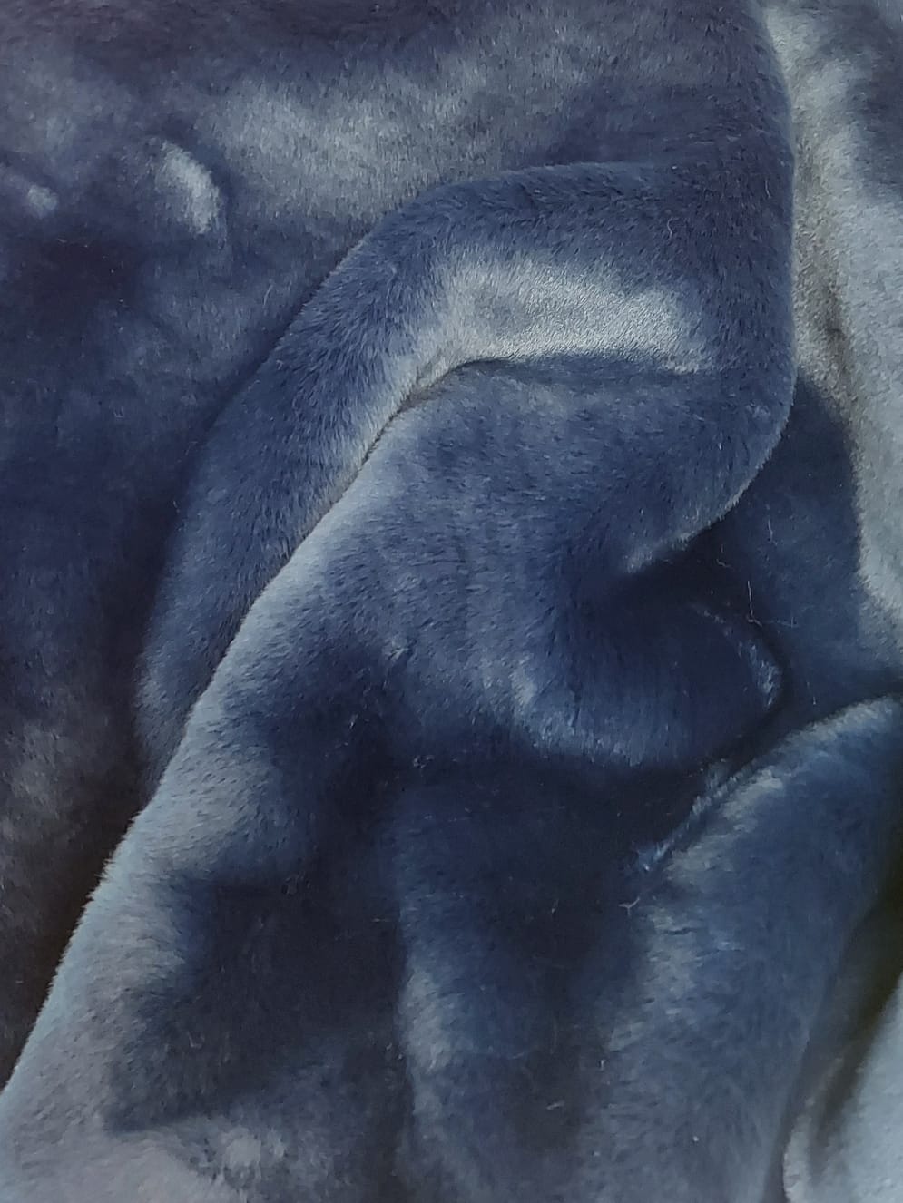 Navy Half Shag Faux Fur Fabric (Beaver) Knit Backing / Sold by The Yard