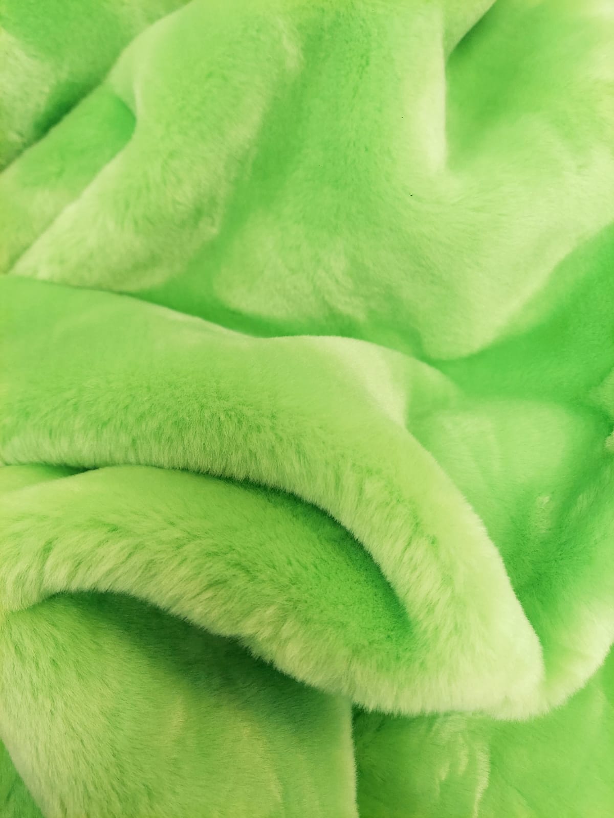 Lime Half Shag Faux Fur Fabric (Beaver) Knit Backing / Sold by The Yard