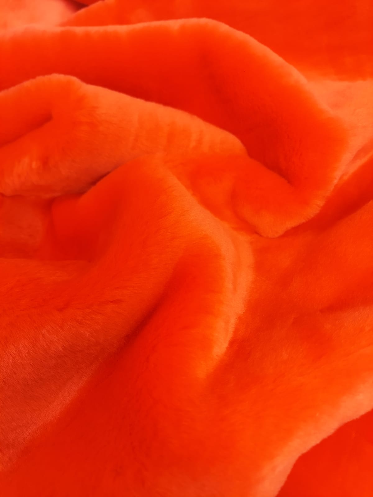 Fire Red Half Shag Faux Fur Fabric (Beaver) Knit Backing / Sold by The Yard
