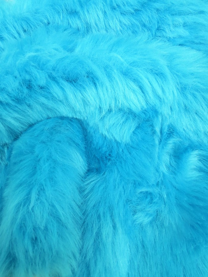 Short Shag Faux Fur Fabric / Electric Blue / Sold By The Yard