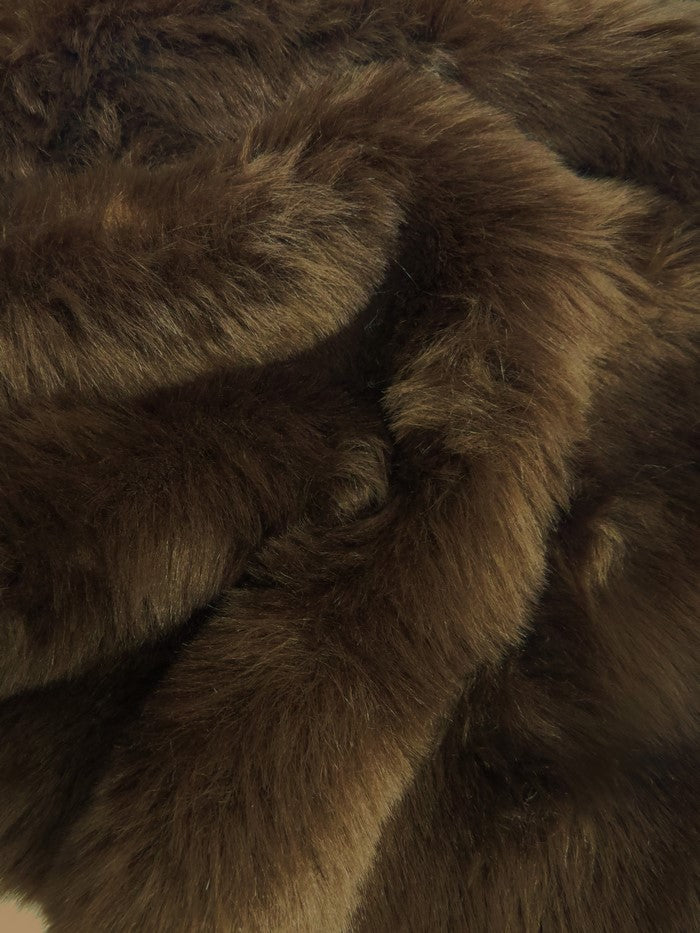 Short Shag Faux Fur Fabric / Light Brown / Sold By The Yard