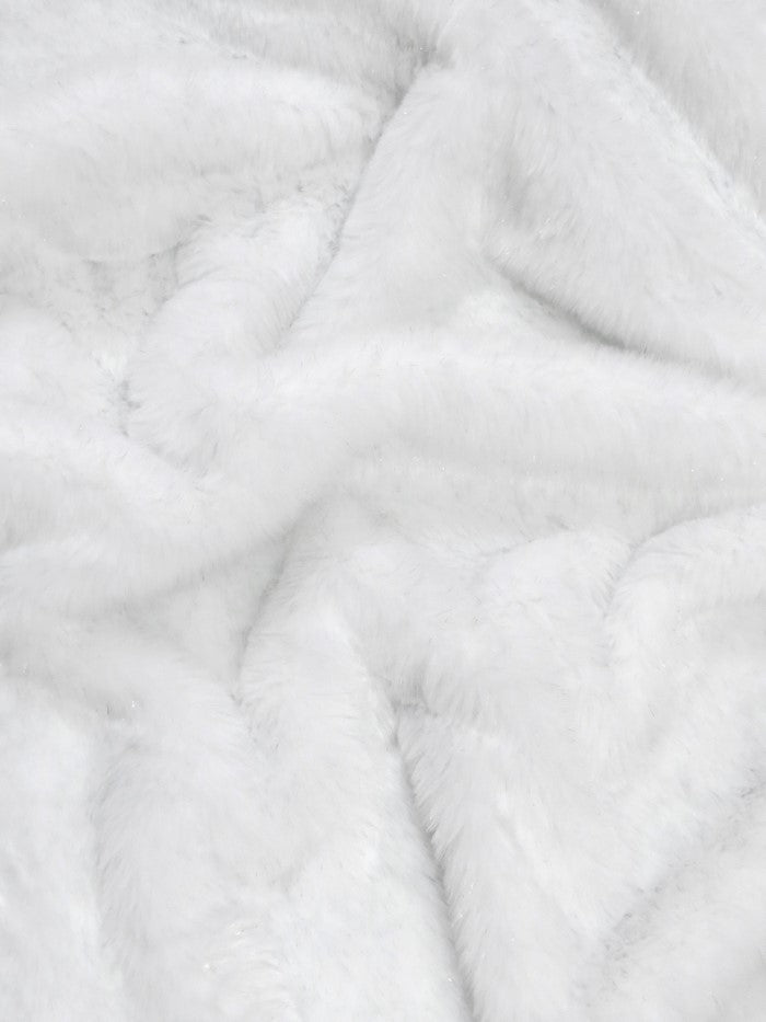 Tinsel Tip Short Shag Faux Fur / White Silver / Sold By The Yard