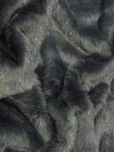 Tinsel Tip Short Shag Faux Fur / Charcoal Silver / Sold By The Yard
