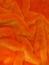 Tinsel Tip Short Shag Faux Fur / Orange Silver / Sold By The Yard
