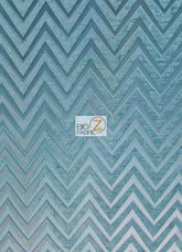 Zig Zag Chevron Upholstery Fabric / Emerald / Sold By The Yard