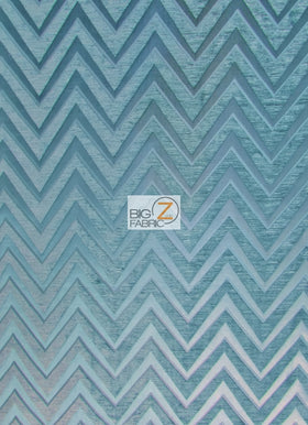 Zig Zag Chevron Upholstery Fabric / Emerald / Sold By The Yard