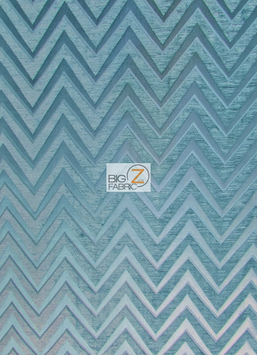 Zig Zag Chevron Upholstery Fabric / Emerald / Sold By The Yard