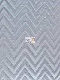 Zig Zag Chevron Upholstery Fabric / Stone / Sold By The Yard