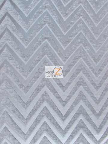 Zig Zag Chevron Upholstery Fabric / Stone / Sold By The Yard