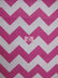 Poly Cotton Fabric 1" Zig Zag Chevron / White/Fuchsia / Sold By The Yard