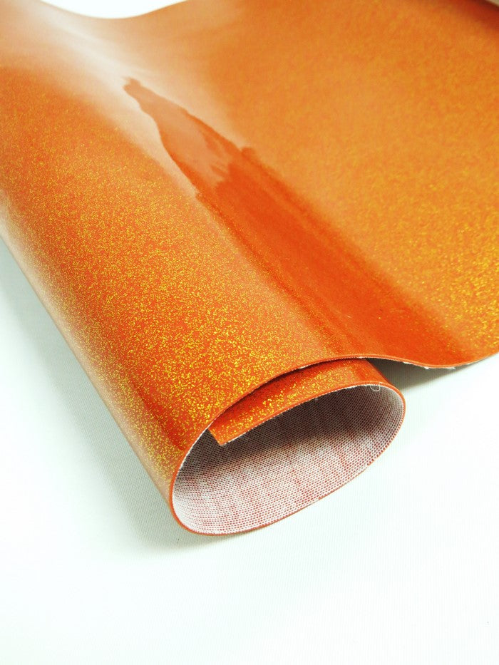 Ultra Sparkle Glitter Upholstery Vinyl Fabric / ORANGE / Sold by The Yard