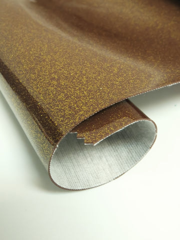 Ultra Sparkle Glitter Upholstery Vinyl Fabric / DARK GOLD / By The Roll - 40 Yards