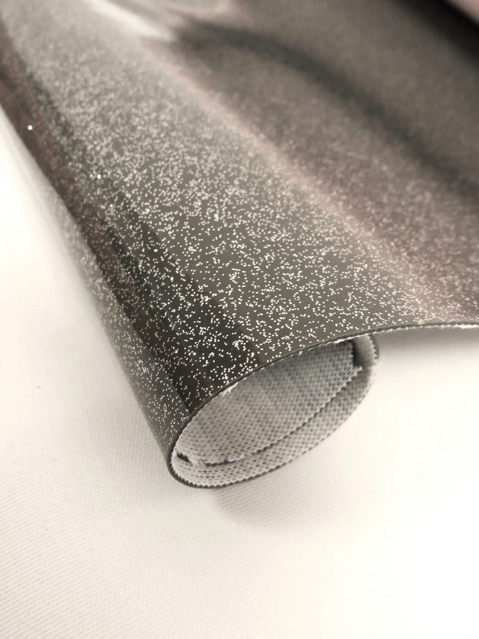 Ultra Sparkle Glitter Upholstery Vinyl Fabric / CHARCOAL / By The Roll - 40 Yard