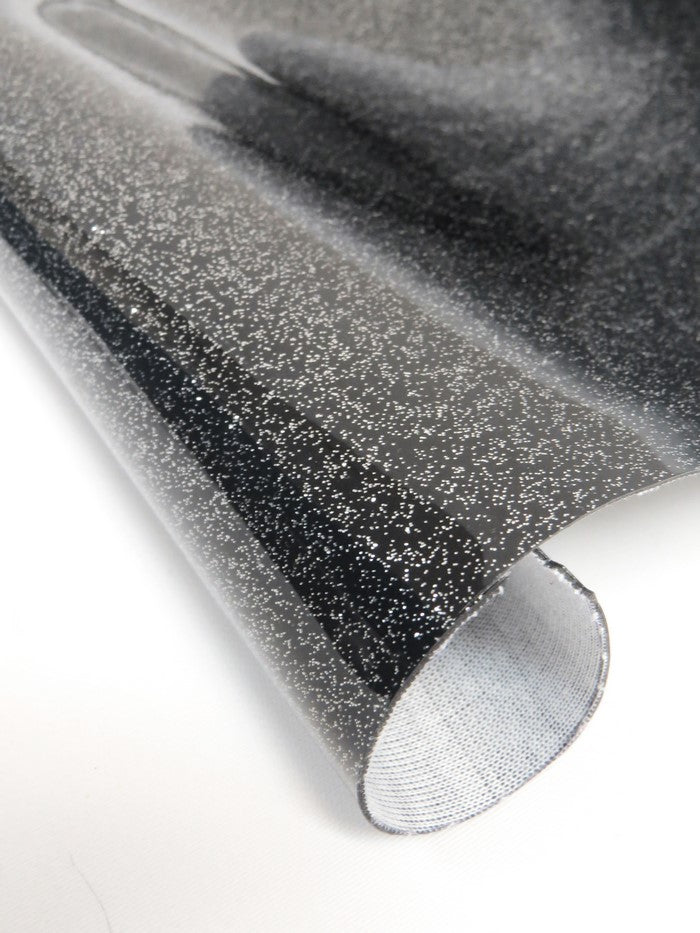 Ultra Sparkle Glitter Upholstery Vinyl Fabric / BLACK / By The Roll - 40 Yards