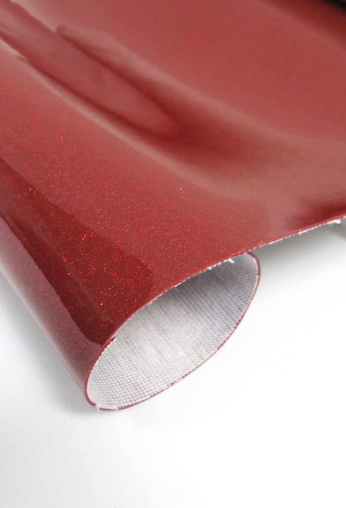 Ultra Sparkle Glitter Upholstery Vinyl Fabric DuroLast&reg; / RED / Sold by The Yard