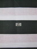 Poly Cotton 2 Inch Stripe Fabric / Black/White / 50 Yard Bolt-1