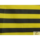 Poly Cotton 1 Inch Stripe Fabric / Black/Yellow / 50 Yard Bolt-1