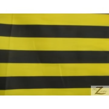 Poly Cotton 1 Inch Stripe Fabric / Black/Yellow / 50 Yard Bolt