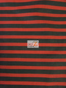 Poly Cotton 1/2 Inch Stripe Fabric / Black/Red / 50 Yard Bolt-1