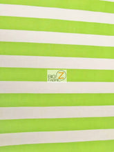 Poly Cotton 1 Inch Stripe Fabric / Lime/White / 50 Yard Bolt