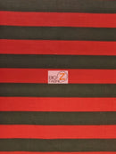 Poly Cotton 1 Inch Stripe Fabric / Red/Black / 50 Yard Bolt-1