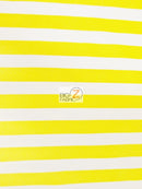 Poly Cotton 1 Inch Stripe Fabric / Yellow/White / 50 Yard Bolt-1
