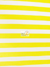 Poly Cotton 1 Inch Stripe Fabric / Yellow/White / 50 Yard Bolt