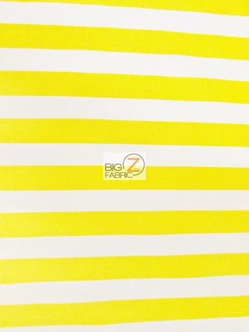 Poly Cotton 1 Inch Stripe Fabric / Yellow/White / 50 Yard Bolt