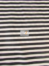 Poly Cotton 1/2 Inch Stripe Fabric / Black And White / 50 Yard Bolt